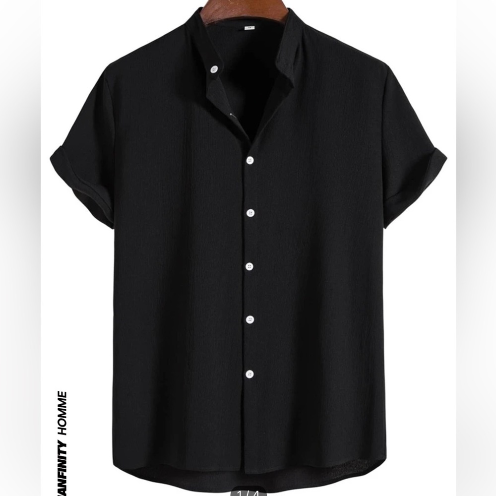 Shein Manfinity Homme Solid Button Up Shirt